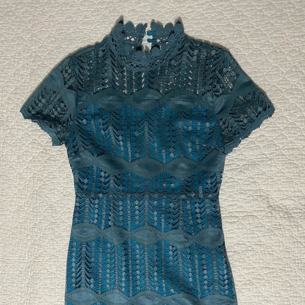 NSR Teal lace dress